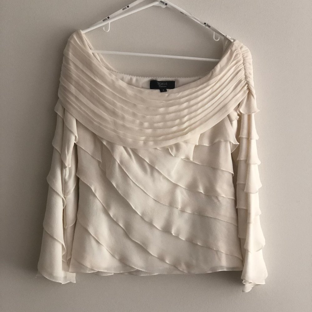 Tadashi collection white top